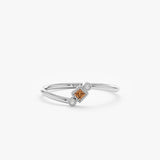 white gold natural citrine ring