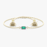 Octagon Cut Emerald String Bracelet, Tierney