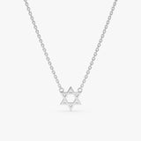 solid white gold minimalistic star of david pendant necklace