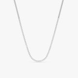 Diamond Tennis Necklace with Cuban Chain, Mackenzie