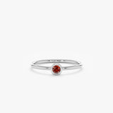 white gold garnet ring