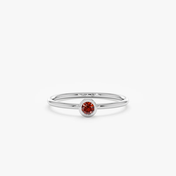 white gold garnet ring