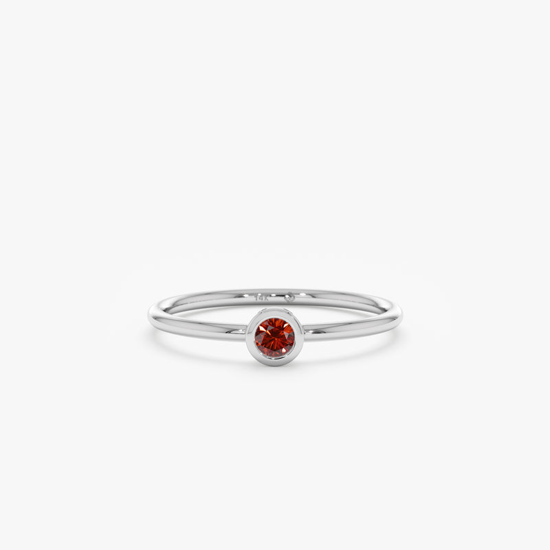white gold garnet ring