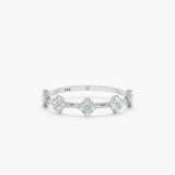 white gold and diamond clover ring