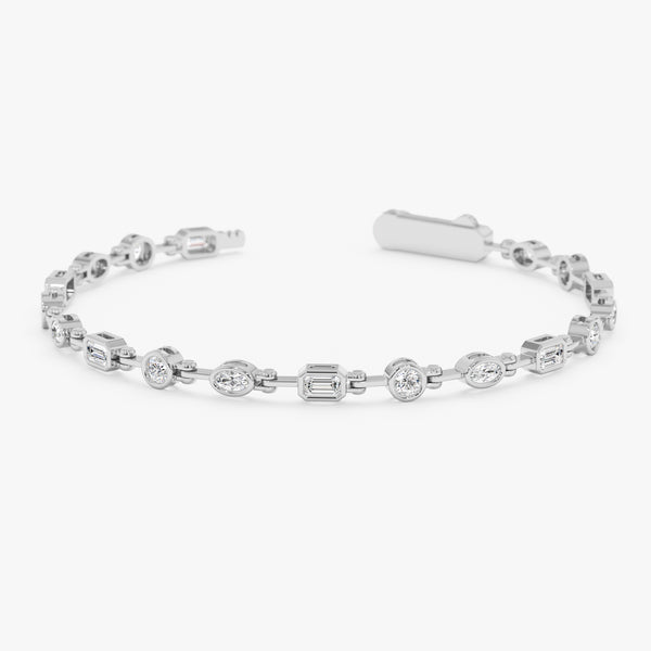 Mixed Shape Lab Grown Diamond Bracelet, Thiora