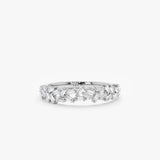 natural white baguette diamond ring in white gold