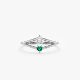 white gold prong set line ring