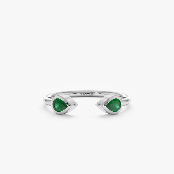 white gold emerald band