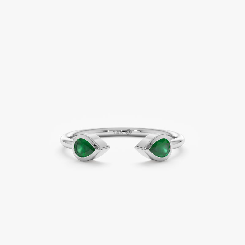 white gold emerald band