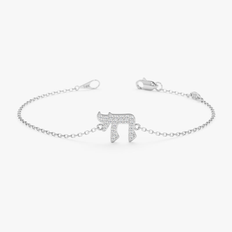 Pave Diamond Chai Bracelet, Ilyra