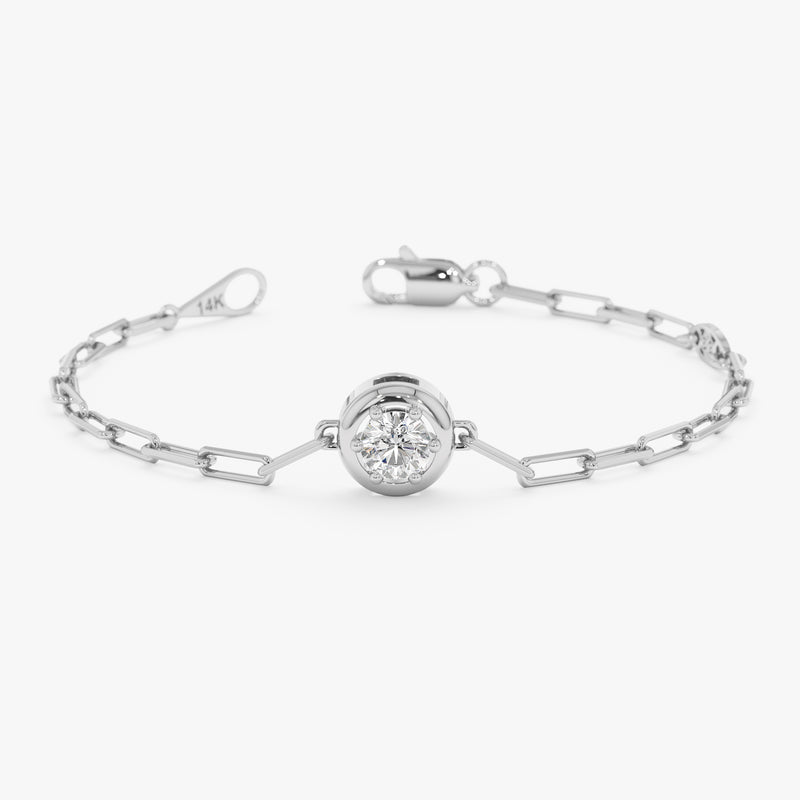 Lab Grown Diamond Paperclip Bracelet, Elarith