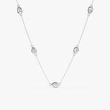 Pear Lab Diamond Station Necklace, Cyralune