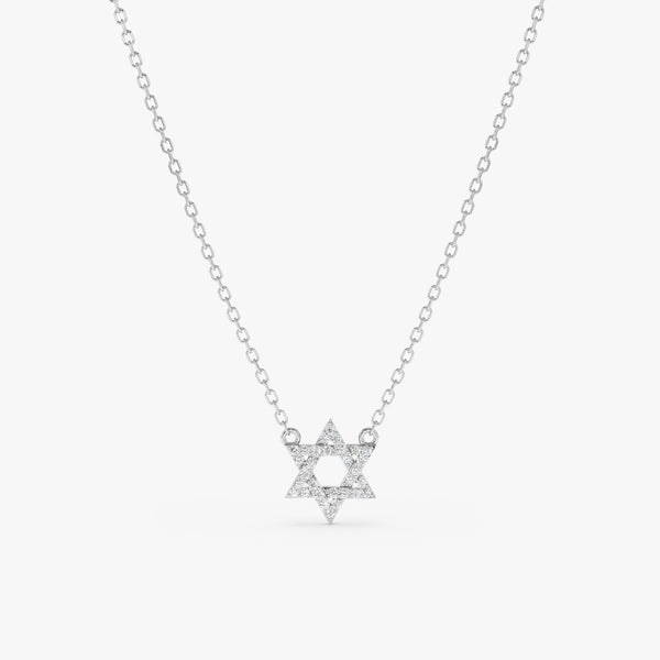 handcrafted in white gold, jewish diamond necklace