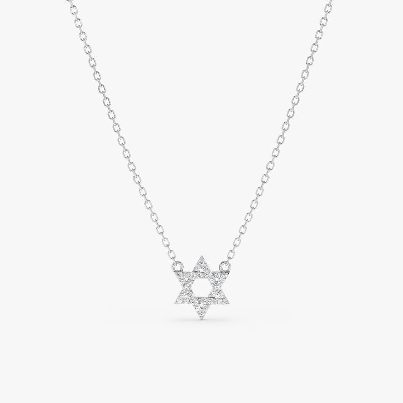 handcrafted in white gold, jewish diamond necklace