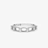 white gold, white diamond chain ring