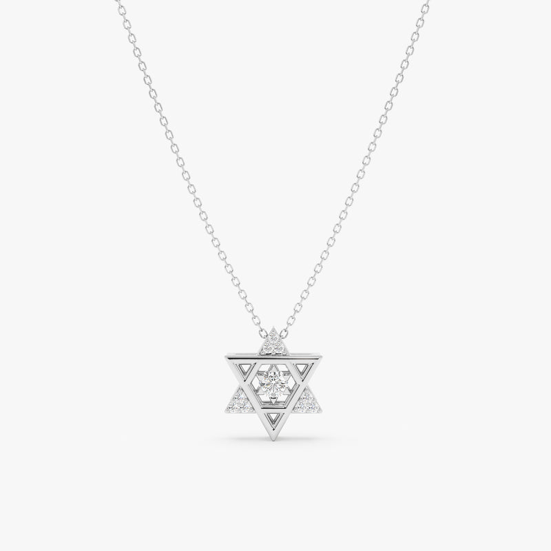 Diamond Star Of David Necklace, Romilly