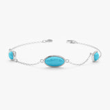 Oval Turquoise Station Bracelet, Tindra