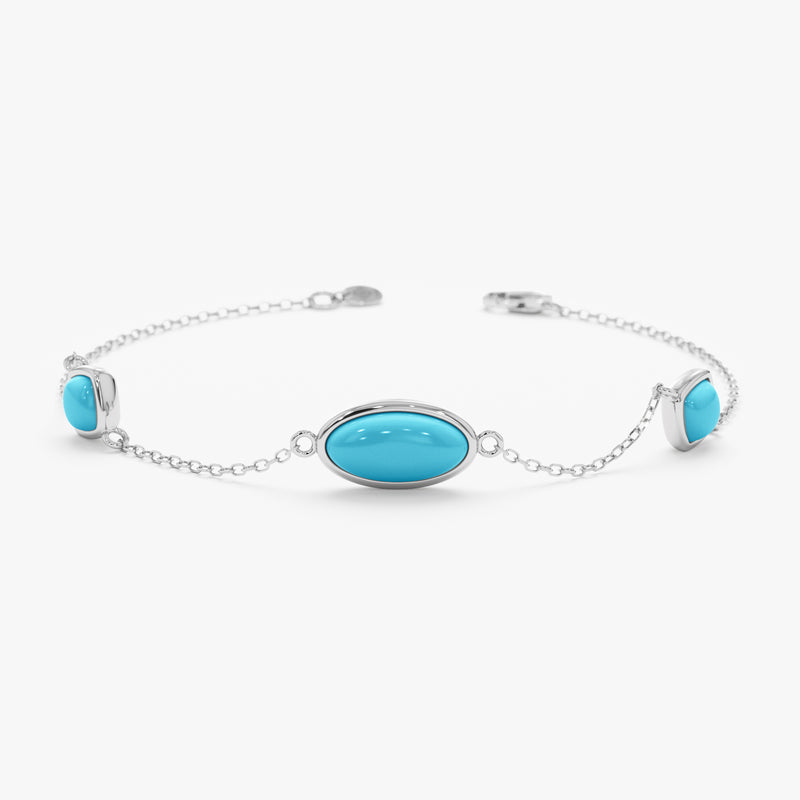 Oval Turquoise Station Bracelet, Tindra