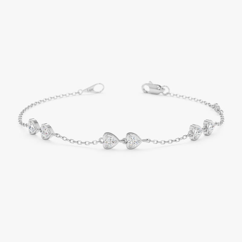 Heart Shape Diamond Bracelet, Virelai