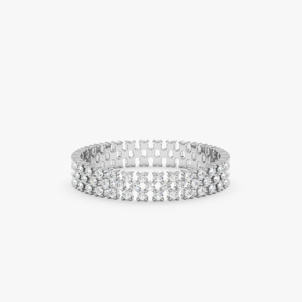 white gold april birthstone clear diamond band