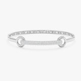 Interlocking Circle and Bar Bangle, Lab Grown Pave Diamonds, Marzanna