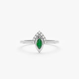 white gold diamond emerald ring