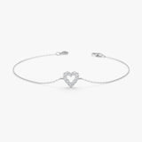white gold heart diamond bracelet