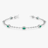 Natural Emerald & Diamond Bracelet, Virelle
