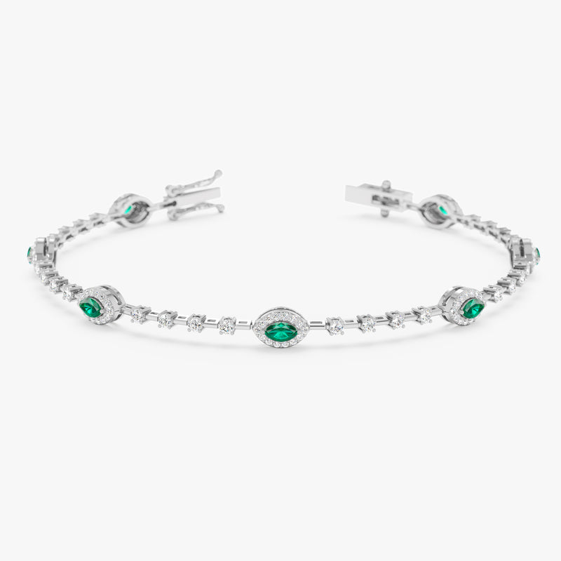 Natural Emerald & Diamond Bracelet, Virelle