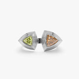 white gold citrine and peridot band