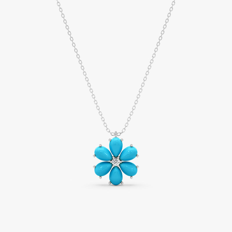 Turquoise Flower Necklace, Junelle