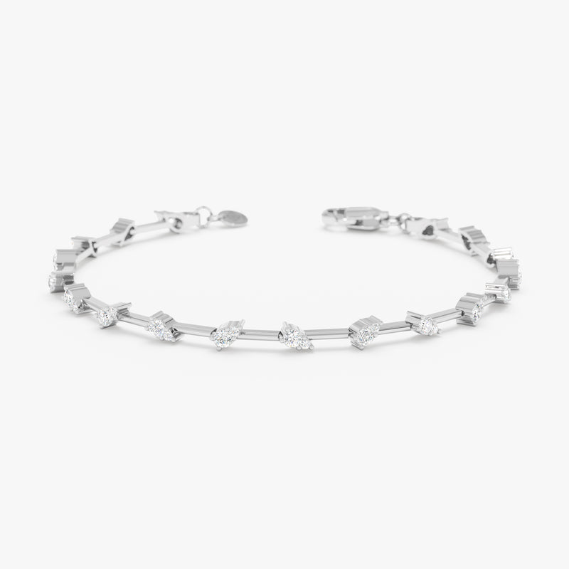 Zig Zag Diamond Station Bracelet, Briseis