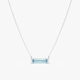 Natural Baguette Aquamarine Necklace, Vix