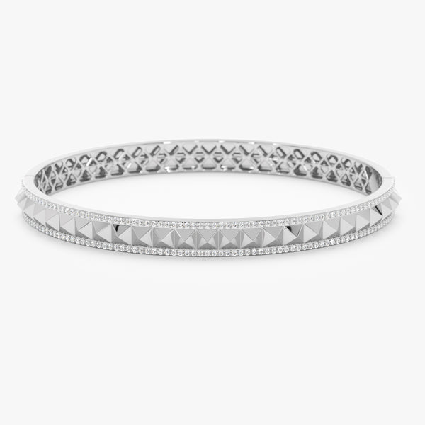 Solid Gold Half Eternity Bracelet in White Gold
