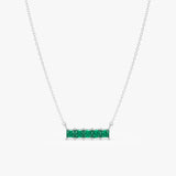 Princess-Cut Natural Emerald Necklace, Lyriavelle