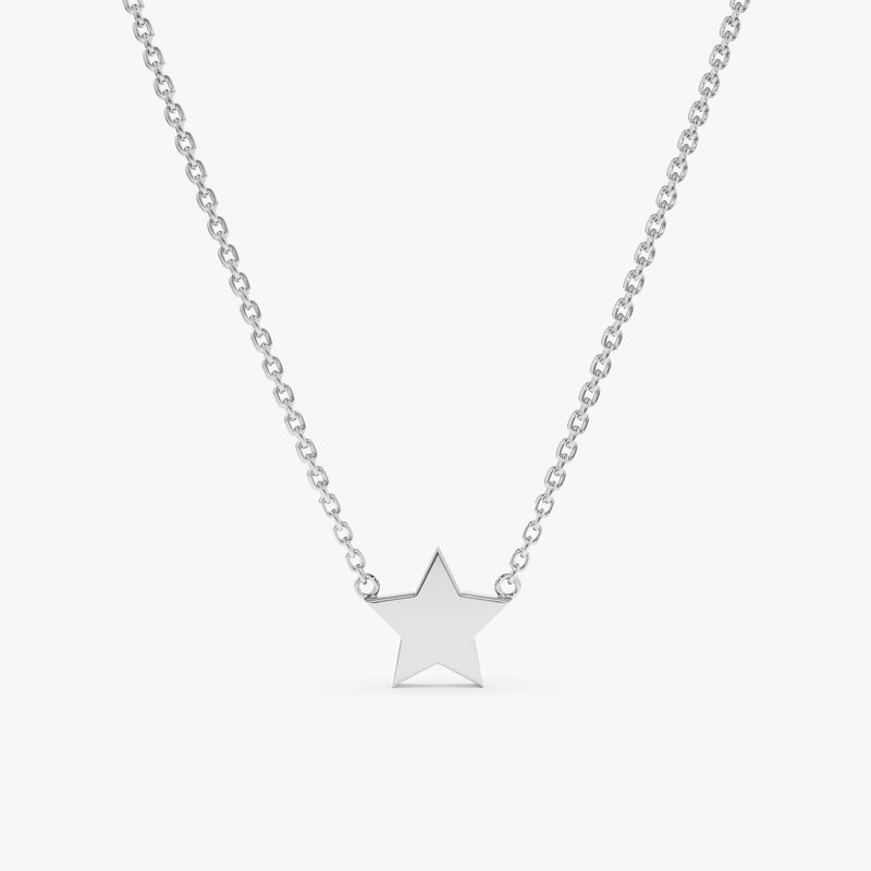 white gold mini star pendant necklace