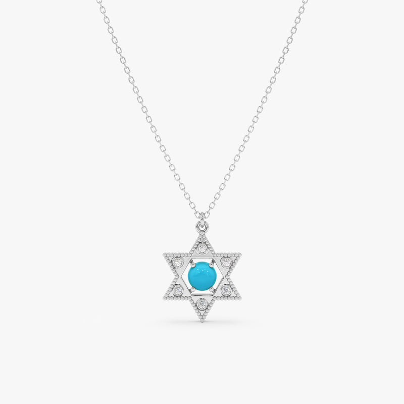 Turquoise Star of David Necklace, Ysolina