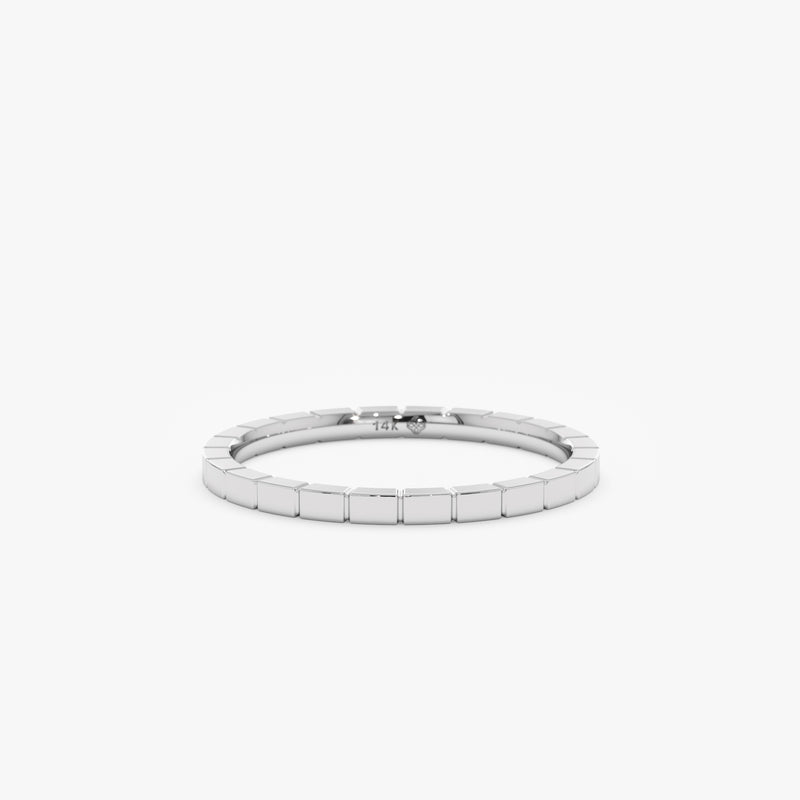 white gold rectangular band