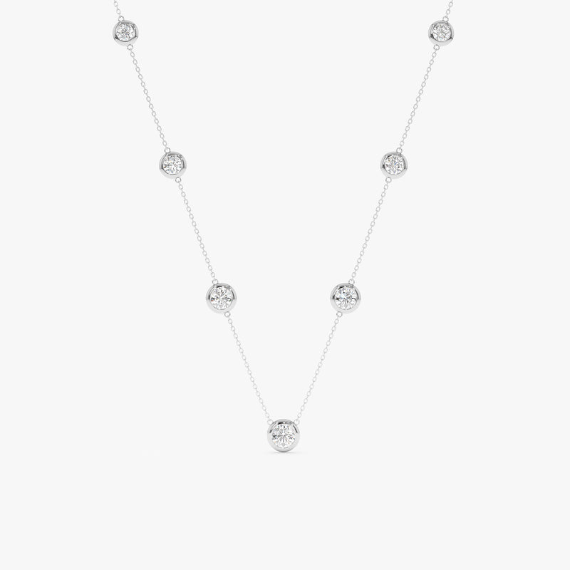 Lab-Grown Diamond Bezel Station Necklace, Remington