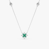 Emerald Diamond Clover Necklace, Deborah