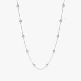white gold station necklace