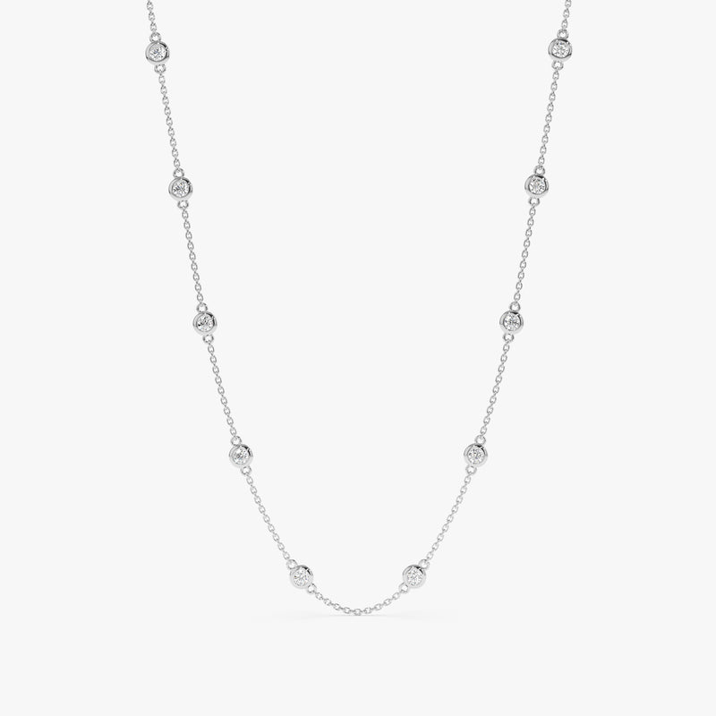 white gold station necklace