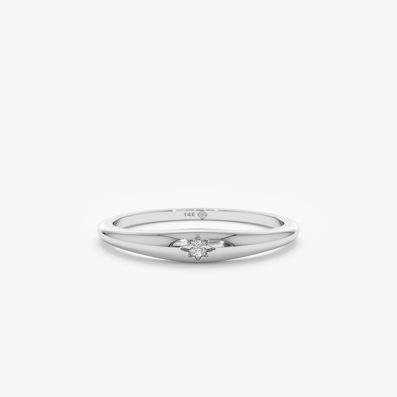 natural diamond ring in white gold