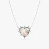 Mother of Pearl Heart Necklace, Daryana