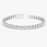 Oval Bezel Set Lab Grown Diamond Bracelet, Zorina