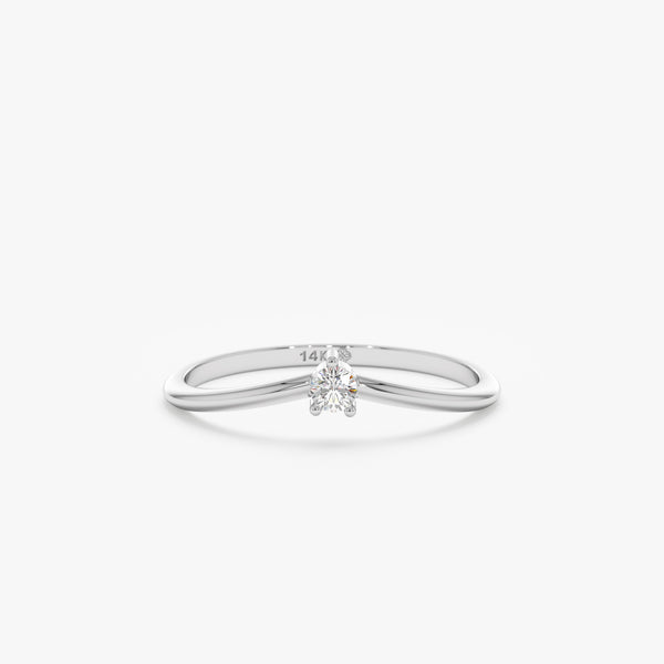 white gold prong set