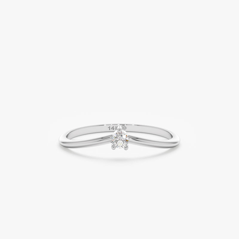 white gold prong set