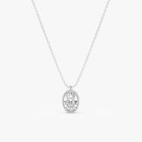 Oval Diamond Solid Gold Necklace, Yliantha