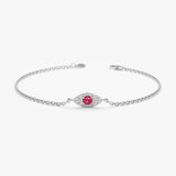 white gold protection ruby eye bracelet