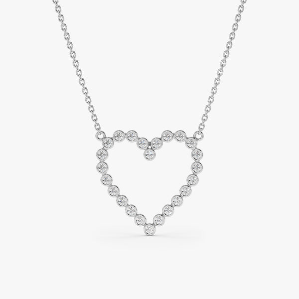 Bezel Diamond Heart Necklace, Ildi